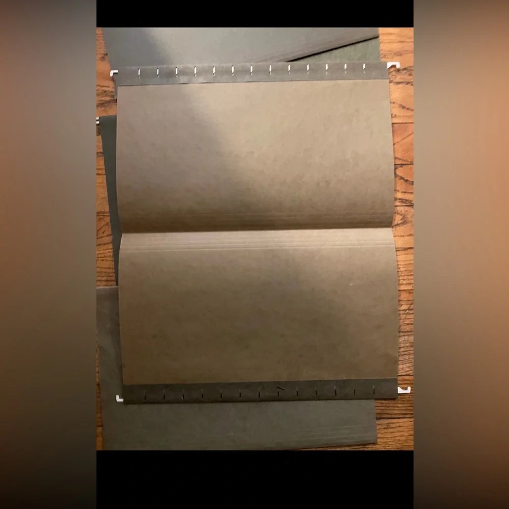 Vintage Hanging File Folders Green Dark Green